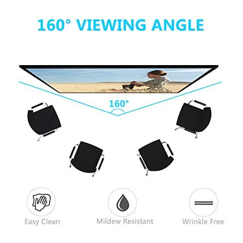 100in /120in Fixed Frame Projector Screen, Diagonal 16:9, Active 3D 4K Ultra HD Projector Screen for Home Theater or Office (16:9, 120")