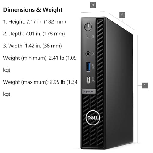 Dell OptiPlex 7020 MFF Mini Business Desktop Computer, 7000 Micro Form Factor, 14th Gen Intel 14-Core i5-14500T (Beat i7-13700T), 16GB DDR5 RAM, 512GB PCIe SSD, WiFi 6E, 2 DisplayPorts, HDMI, W11 Pro