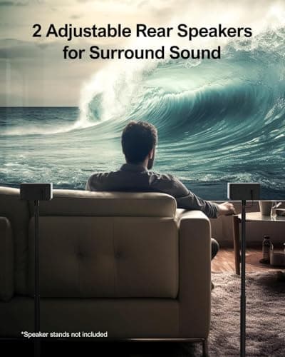 ULTIMEA 5.1 Sound Bar for Smart TV, Virtual Surround Sound System for TV, 320W Peak Power, Adjustable Surround Speakers and Subwoofer, APP Control, Home Theater Soundbar Poseidon D50(2025 New Model)