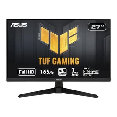 ASUS TUF Gaming 27" 1080P Monitor - Full HD, 165Hz (Supports 144Hz), 1ms, Extreme Low Motion Blur, FreeSync Premium, Shadow Boost, Eye Care, HDMI, DisplayPort, Tilt Adjustable - VG277Q1A,Black