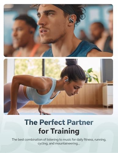 Bluetooth Headphones Wireless Earbuds: Sweatproof & Waterproof, 40H Playtime Wireless Ear Buds with Earhooks, Secure Fit Over Ear Buds with Mic, White Elephant Stocking Stuffers for Men Women