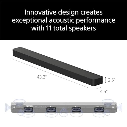 Sony BRAVIA Theater Bar 8 Sound Bar, SA-SW5 Wireless Subwoofer, and SA-RS5 Wireless Rear Speakers with Built-in Battery