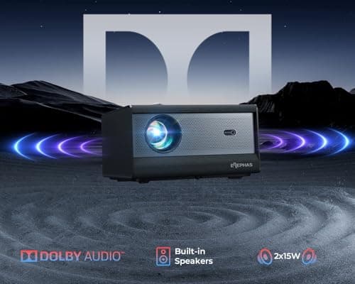 ELEPHAS Smart 4K PRO-UHD Projector with WiFi and Bluetooth, NETFLIX-Licensed, Dolby Audio, 1200 ANSI Lumens Sealed Video Projector, Auto Focus & Keystone, Portable Home Theater for Indoor/Outdoor