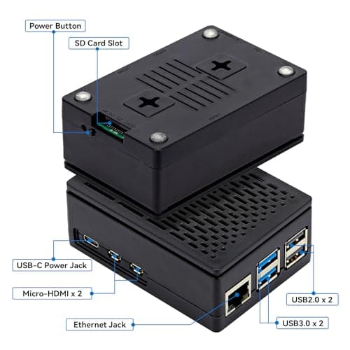 Tada for Raspberry Pi 5 8GB Basic Kit Including Pi 5 8GB Board, Pi 5 ABS Case and Active Cooler (8GB RAM)