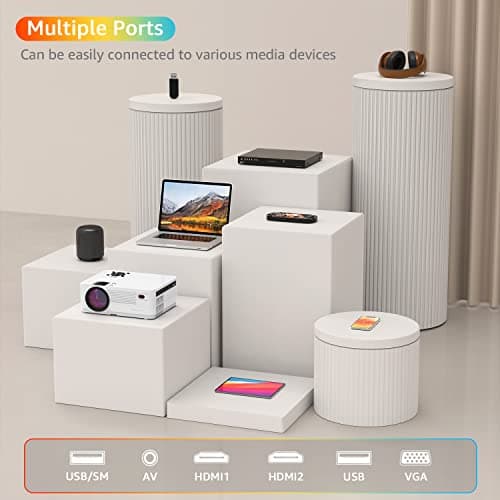 Roconia 5G WiFi Bluetooth Native 1080p Projector, 12000LM Full HD Movie Projector, 300" Display Support 4k Home Theater,Compatible with iOS/Android/XBox/PS4/TV Stick/HDMI/USB (White)