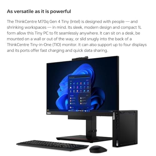 Lenovo ThinkCentre M70q Gen 4 MFF Tiny 1L Mini Business Desktop Computer, 13th Gen Intel 10-Core i5-13400T (Beat i7-12700T), 32GB DDR4 RAM, 1TB PCIe SSD, WiFi 6, RJ45, HDMI, Windows 11 Pro, AZ-XUT