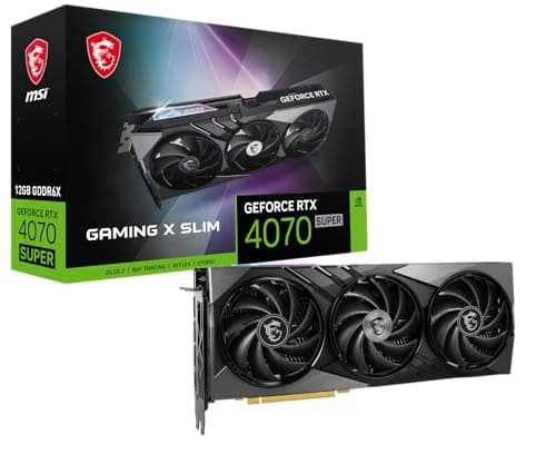 MSI Gaming RTX 4070 Super 12G Gaming X Slim Graphics Card (NVIDIA RTX 4070 Super, 192-Bit, Extreme Clock: 2655 MHz, 12GB GDRR6X 21 Gbps, HDMI/DP, Ada Lovelace Architecture)