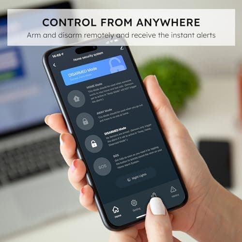 tolviviov Home Security System Wireless, DIY Door Alarm Security System, App Alerts, 10-Piece Kit, No Monthly fee, WiFi Alarm, Door Window Motion Sensor, for Safety, Home Security, Kids Safety