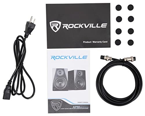 Rockville APM5B Powered USB Studio Monitor Speaker Pair in Black, 5.25", 2-Way, 250W, EQ, MDF Wood, RCA/XLR, Perfect for Studios, Recording, Music