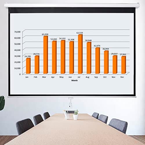 ZENY Portable Projector Screen Pull Down, 100 Inch 16:10 Video Projection Screen Home Theater, Retractable Projector Screen, Moive Screen Indoor Outdoor, Wall Mount (100'' 16:10 White)