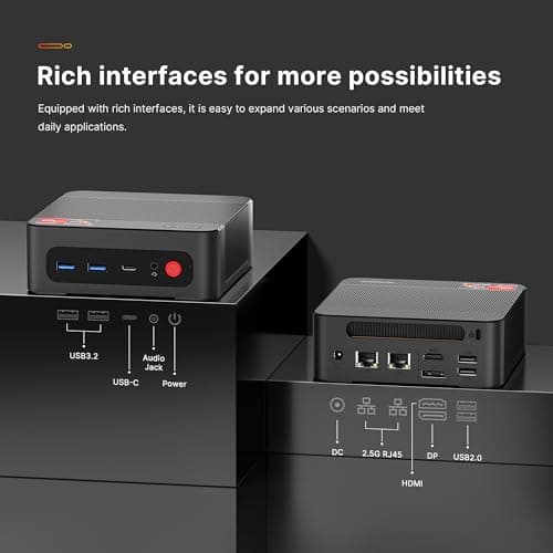 Mini PC P4 Plus, AMD Ryzen 7 5825U Mini Computers, 32GB DDR4 RAM 1TB m.2 NVMe SSD, Dual 2.5GbE LAN Ports/WiFi 6E/BT5.2, 4K Triple Display, Dual NVMe SSD Slots Mini Gaming PC
