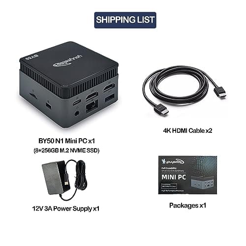 Windows 11 Pro Mini PC, Intel 11th Gen N5105 CPU, LPDDR4 8GB RAM 256GB M.2 NVME SSD, Mini Desktop Computer with Dual 4K HDMI WiFi5 BT4.2, Support Gigabit Ethernet for Office Home Theater Gaming
