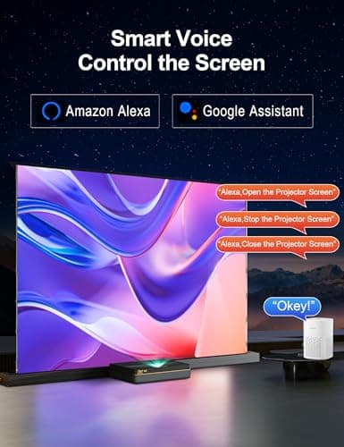 IN&VI 100" Motorized Floor Rising Projector Screen for Ultra Short Throw Projector,Motorized Projector Screen 4KUltra HD Active,ALR CLR Movie Screen for Home Theater