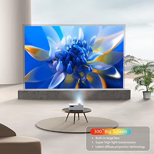 Roconia 5G WiFi Bluetooth Native 1080p Projector, 12000LM Full HD Movie Projector, 300" Display Support 4k Home Theater,Compatible with iOS/Android/XBox/PS4/TV Stick/HDMI/USB (White)