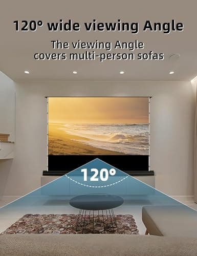 Fresnel Motorized Floor Rising Projector Screen for Long/Standard Shrow Projector,Ambient Light Rejecting Movie Screen for Home Theater,Projector Screen Motorized 4K/8K Ultra HD, Active 3D