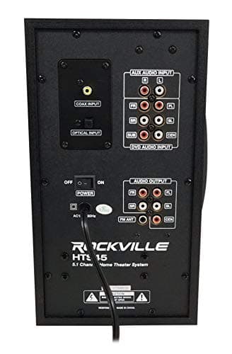 Rockville HTS45 800w 5.1 Channel Home Theater Audio System, Bluetooth Connectivity, USB/SD Playback, Wall-Mountable Speakers, for Home Entertainment