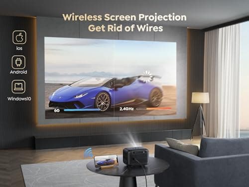 [Electric Focus/Mini Body]Mini Projector with WiFi 6 and Bluetooth 5.2, 2025 Upgrade TOPTRO TR25 Portable Projector, 1080P FHD, ±40° Electric Keystone Correction, Movie Projector for iOS/Android/PS5