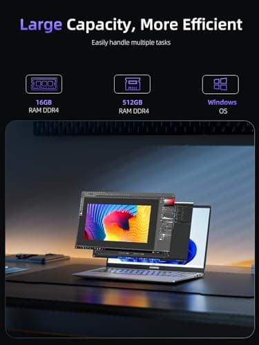 ACEMAGIC 2025 Laptop, Laptop Computer with Intel Quad-Core Processor(Up to 3.4GHz), 16GB DDR4 512GB SSD, Windows 11 Laptop, 15.6" IPS 1080P, Metal Shell, USB3.2, Long Battery Life