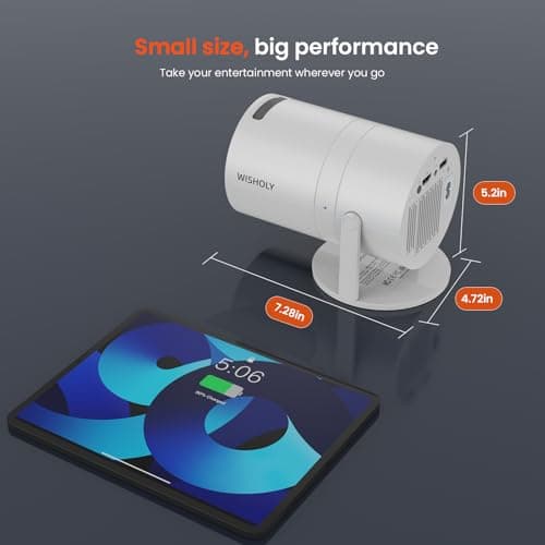 Mini Projector with Two-way Bluetooth, Portable Movie Projector with 180° Rotatable, 1080P HD Supported, Auto Vertical Keystone, Compatible with Smartphone, TV Stick, Laptop, HDMI, USB