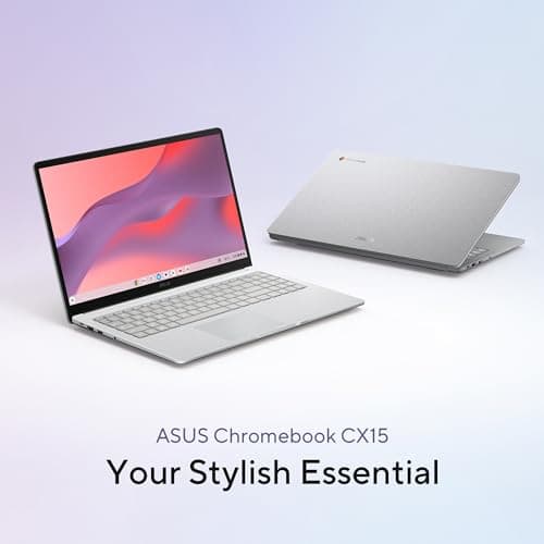 ASUS Chromebook CX15 Laptop, 15.6" FHD Anti-Glare Display, Intel Celeron N4500 Processor, 128GB Storage, 8GB RAM, ChromeOS, Pure Grey, CX1505CKA-AS88F-PG
