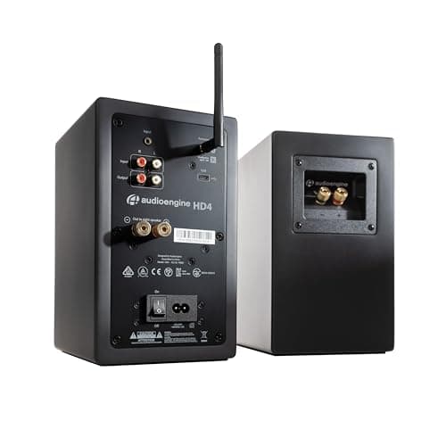 Audioengine HD4 24 Bit Bluetooth Bookshelf Speakers - TVs, Desktops, Stereos, Music, Movies and Gaming - Bluetooth aptX Adaptive 5.3