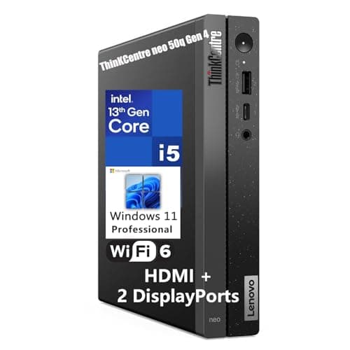 Lenovo ThinKCentre neo 50q Gen 4 Tiny 1L Business Mini Desktop Computer, 13th Gen Intel 8-Core i5-13420H (Beat i7-1355U), 32GB DDR4 RAM, 1TB PCIe SSD, 2 DisplayPorts, WiFi 6, Win 11 Pro, Vent-Hear