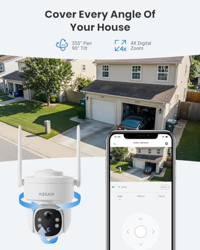 Solar Security Cameras Wireless Outdoor, 3MP Pan Tilt 360°WiFi Camera with Color Night Vision/PIR Sensor/2-Way Audio/Alexa/Google Assistant