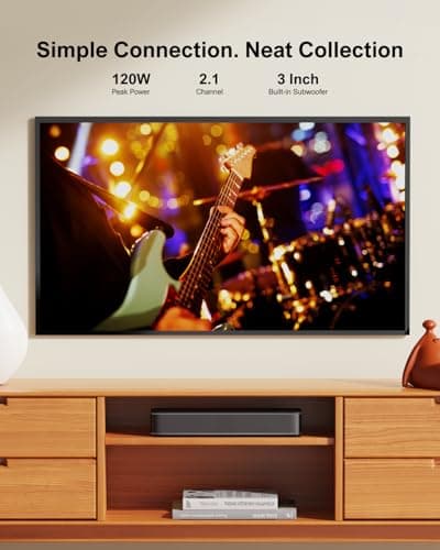 ULTIMEA 2.1ch Mini Sound Bar for TV, Built-in Subwoofer, APP Control, Peak Power 120W, All-in-one PC Sound bar for Game, Bluetooth 5.3 TV Sound Bar Speakers, Opt/AUX/Wall Mount, Solo B30 Pro
