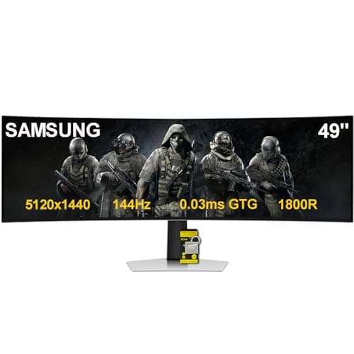 SAMSUNG Odyssey OLED G9 Curved Gaming Monitor - 49" Dual QHD (5120x1440) - 144Hz - 32:9-0.03ms GTG - HDR10+ Gaming - DisplayHDR True Black 400 - AMD FreeSync Premium Pro - Flicker Free w/ICP Hub