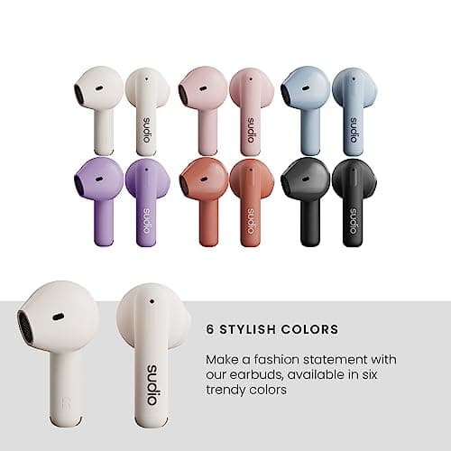 Sudio A1 True Wireless Earbuds, Bluetooth 5.3 Connection, Noise Cancelling, Waterproof, Touch Control, Charging Case, Premium Sound Quality, Comfortable Fit – White