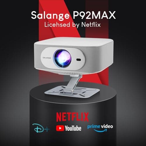 Netflix Licensed Projector with Wifi Bluetooth 4K, Auto Keystone/Electric Focus, Smart Android 13 NTV, 400 ANSI Lumen, 1080P Native Outdoor Movie Projector, Mini Portable, Built-in Apps (2025)