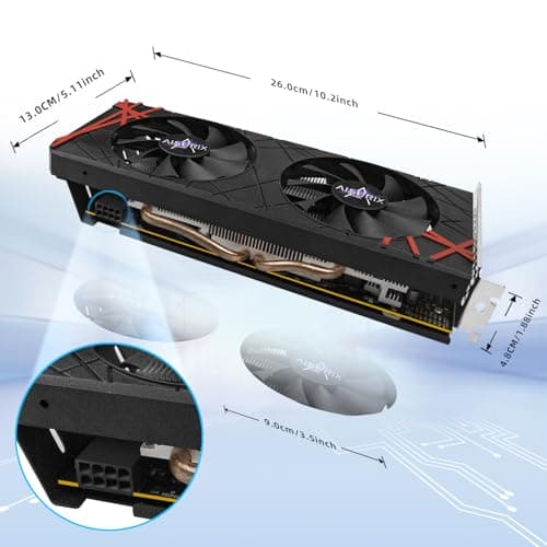 RX 560 XT 8GB GDDR5 Graphics Card,1792SP,128Bits, PC Gaming Video Card, Computer GPU, PCI Express x16 3.0 with Freeze Fan Stop for Desktop Computer Tarjeta Gráfica