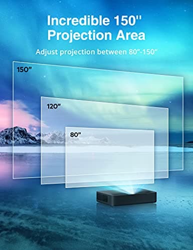 4K Ultra Short Throw Laser TV Home Theatre Projector, 2500 ANSI Lumens, HDR10, DTS and Dolby Audio, for Movies&Video&Gaming, Easy Installation