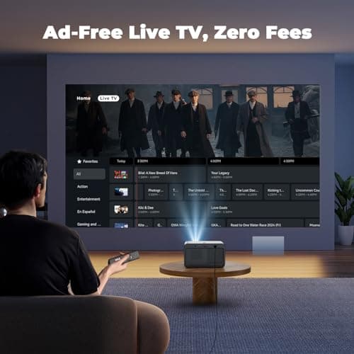 Projector with WiFi and Bluetooth, Mini-Projector: [For Netflix & AI Auto-Setup System & Live TV& 1000ANSI & 800+Built-inApps &Browser],Lisowod L03Pro 1080P Smart Portable-Outdoor-Movie Projector