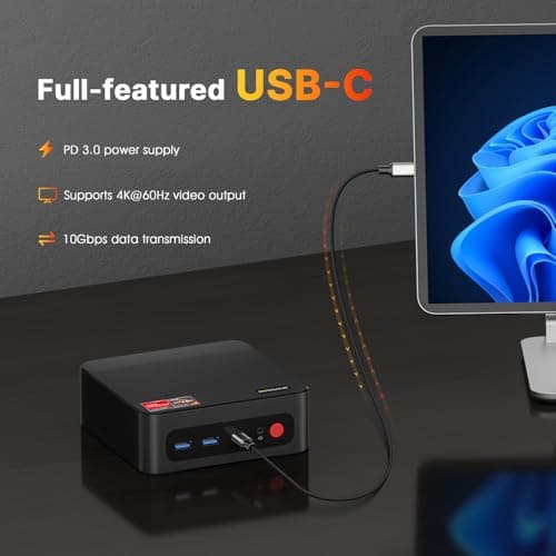 P4 Mini PC,AMD Ryzen 7 5700U(8C/16T, up to 4.3Ghz) 32GB DDR4 1TB NVMe SSD Mini Computers, Dual 2.5G LAN Ports, Dual NVMe Slots, Triple Display, WiFi 6, BT5.2