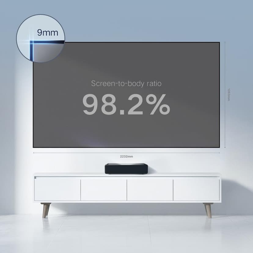 Formovie Theater Fresnel ALR Ultra Short Throw Projector Screen | 100 Inch, Ultra-Thin, Ambient Light Rejecting Fixed Frame UST Projector Screen | HDTV 16:9 Format | Great For Home Theaters and Gaming