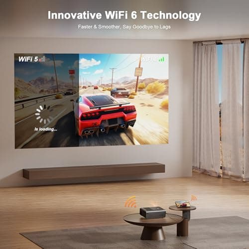 [Netflix Official & Auto Focus/Keystone] Smart Projector with WiFi and Bluetooth, VOPLLS 700ANSI Native 1080P Outdoor Projector, 50% Zoom Home Theater Movie Projector for Bedroom/iOS/Android