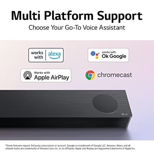 LG S80QR 5.1.3ch Sound bar with 4ch Rear Speakers, Center Up-Firing, Dolby Atmos DTS:X, Works with Airplay2, Spotify HiFi, Alexa, High-Res Audio, Synergy TV, Meridian