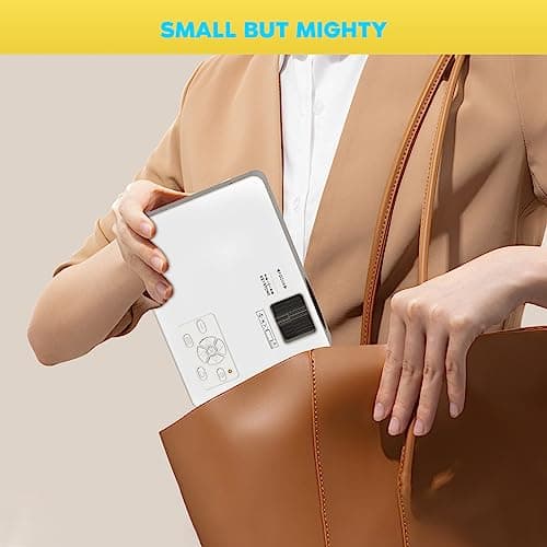 Mini Bluetooth Projector, Full HD 1080P Supported Portable Outdoor Movie Projector for iOS, Android, Windows, Compatible with TV Stick/HDMI/Smartphone/PS4/USB [Remote Included]