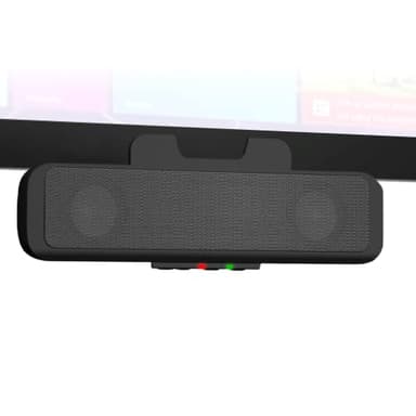 Cyber Acoustics USB Speaker Bar (CA-2890) – Stereo USB Powered Speaker, Easily Clamps to Monitor, Convenient Controls
