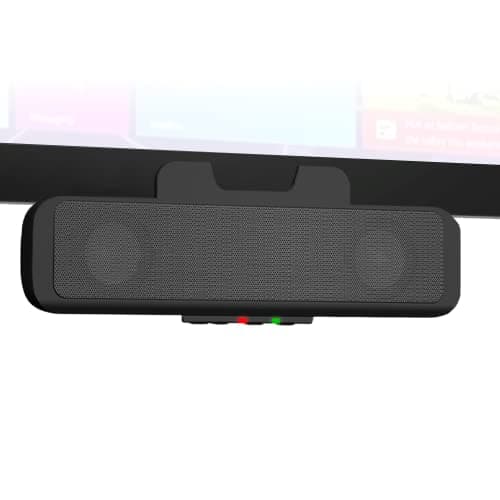 Cyber Acoustics USB Speaker Bar (CA-2890) – Stereo USB Powered Speaker, Easily Clamps to Monitor, Convenient Controls
