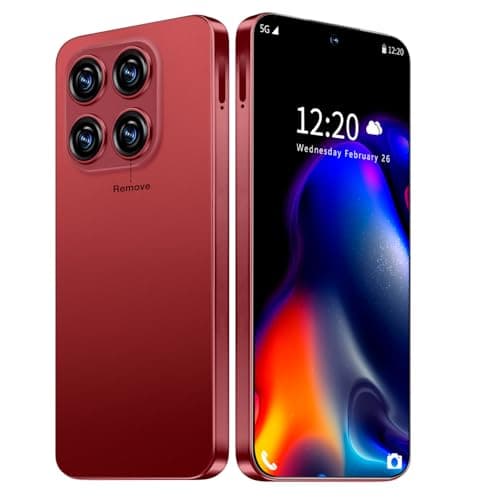 16 Ultra Smartphone Unlocked Cell Phone,6.99" HD Screen Unlocked Phone,8+256GB Android 13 with 128GB Memory Card,Face ID/Dual SIM/5G/Fingerprint Button Unlock/Photos/GPS (Wine Red, 8+256)