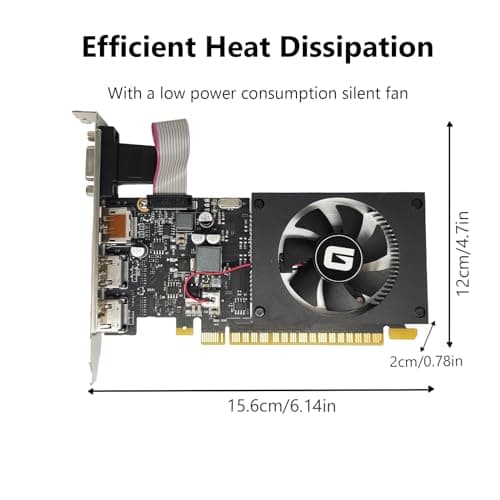GeForce GT 730 4G Low Profile Graphics Card, 2X HDMI, DP, VGA, DDR3, PCI Express 2.0 x8, Entry Level GPU for PC, SFF and HTPC, Compatible with Windows 11