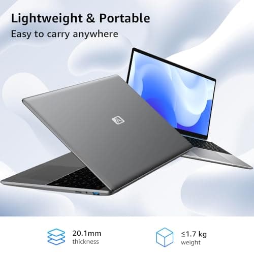 Windows 11 Laptop Computer, 15.6'' FHD IPS Student Laptops, Intel Celeron N5095 4-Core Processor, 12GB RAM + 512GB SSD up to Expandable 1TB, 2.4G+5G WiFi, 2 Years Warranty, Long Battery Life