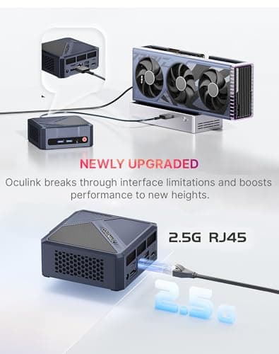 Oculink Mini PC AMD Ryzen 7 7840HS, GPU Radeon 780M Gaming Desktop Computer A1, 32GB DDR5 RAM 1TB M.2 NVME PCIe 4.0 SSD, 8K Triple Displays, 11 Pro, USB 4.0, WiFi 6E, BT5.2, 2.5 GbE LAN, VESA