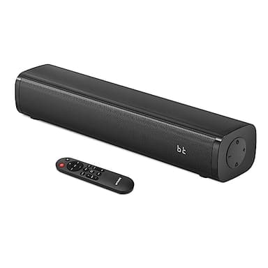 Wohome 2.1ch Small Sound Bars for TV with 6 Levels Voice Enhancement, Built-in Subwoofer, 16 Inches Bluetooth 5.3 Soundbar Speakers with Optical/AUX/USB Connection, S100