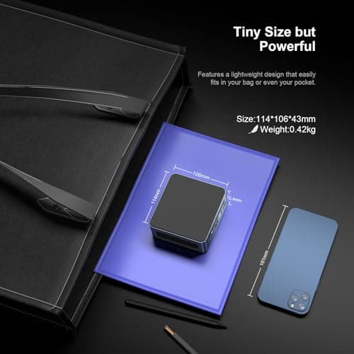 Mini PC AMD Ryzen 5 5625U (6C/12T, Upto 4.3GHz) 16GB DDR4 RAM 512GB NVME SSD, Type-c Mini Computers with Win 11 Pro/3-Screen Display/WiFi 6/BT 5.0/RJ45 LAN/USB 3.0