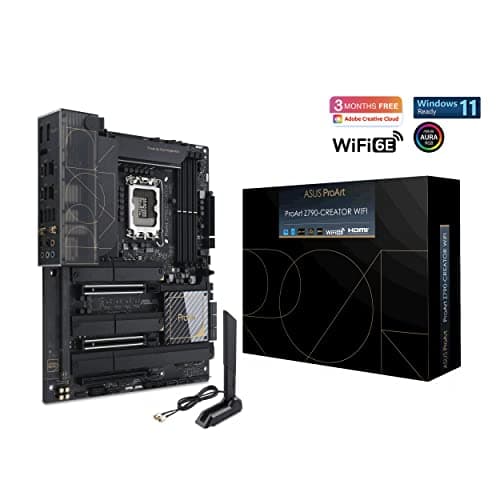 ASUS ProArt Z790-Creator WiFi 6E LGA 1700(Intel 14th,13th&12th Gen) ATX Content Creator Motherboard(PCIe 5.0,DDR5,2X Thunderbolt 4,10G&2.5G LAN,4xM.2/NVMe SSD,Front Panel USB 3.2 Gen2x2 Type-C).
