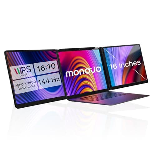 16" Pro Triple Laptop Screen Extender, Dual 16" 2k Portable Monitors, 144Hz, 100% DCI-P3, Compatible with 16" MacBook Pro M1, M2, M3, M4 & Windows Laptops, for Gaming, Creators, & Professional