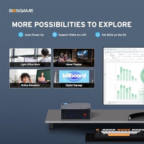 Mini PC N100, Intel 12th Mini Computers| 16GB DDR4 RAM| 512GB M.2 2280 SSD| 4K 60HZ Triple Displays by Dual HDMI+Type-C, 6W TDP Quiet Mini PC, WIFI5, BT 5.0 Office